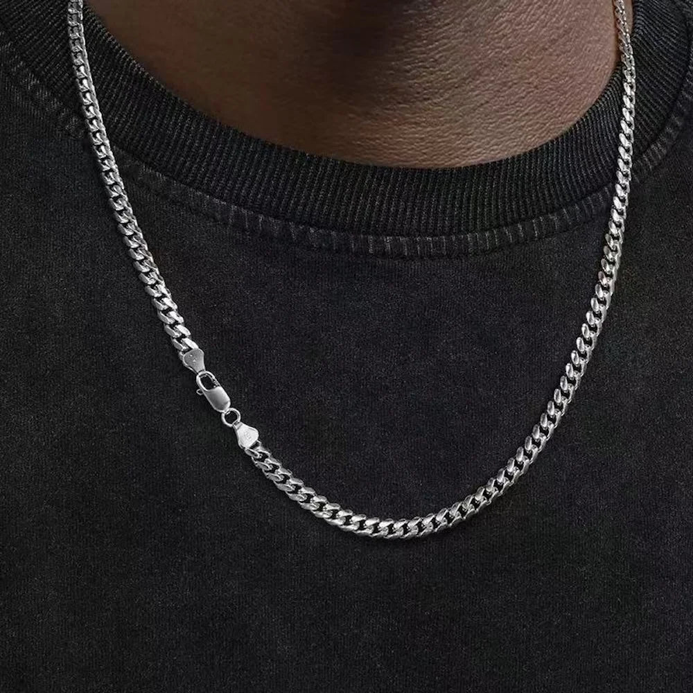 Basic Punk Stainless Steel 3,5,7mm Curb Cuban Necklaces For Men Women Black Gold Color Link Chain Chokers Solid Metal Jewelry